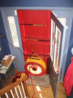 Blower door test for Richmond homes