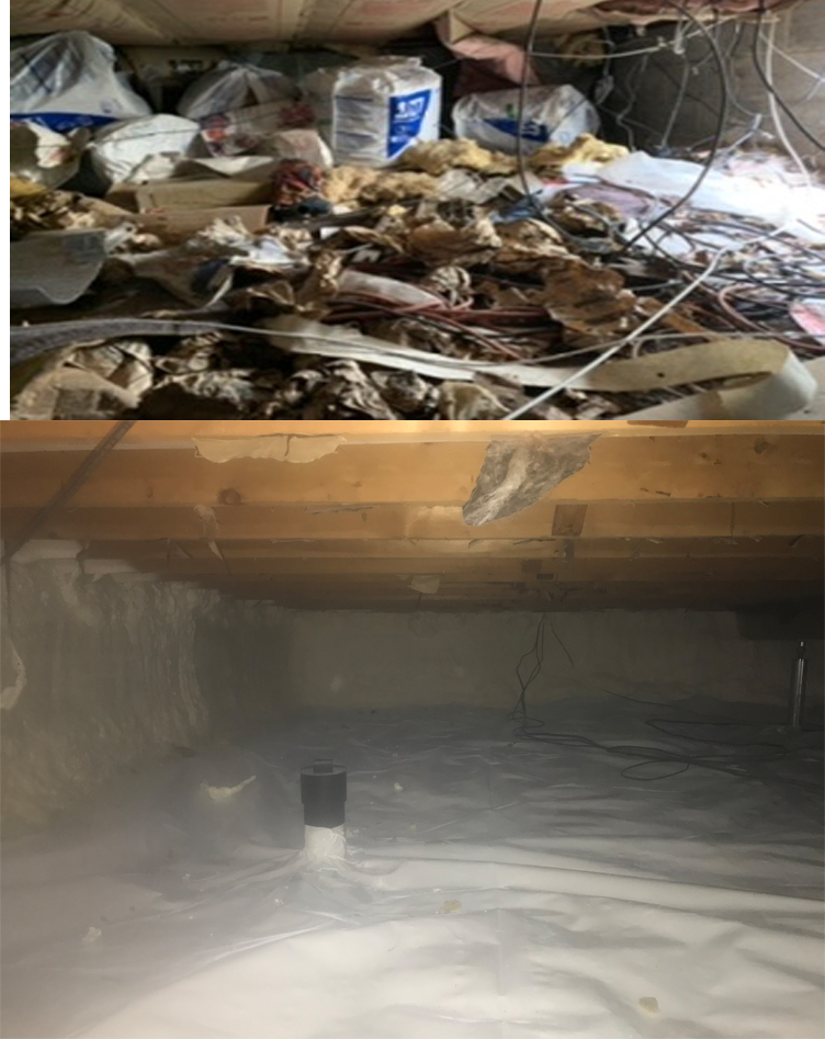 Debris Filled Crawlspace in Columbus, Ohio