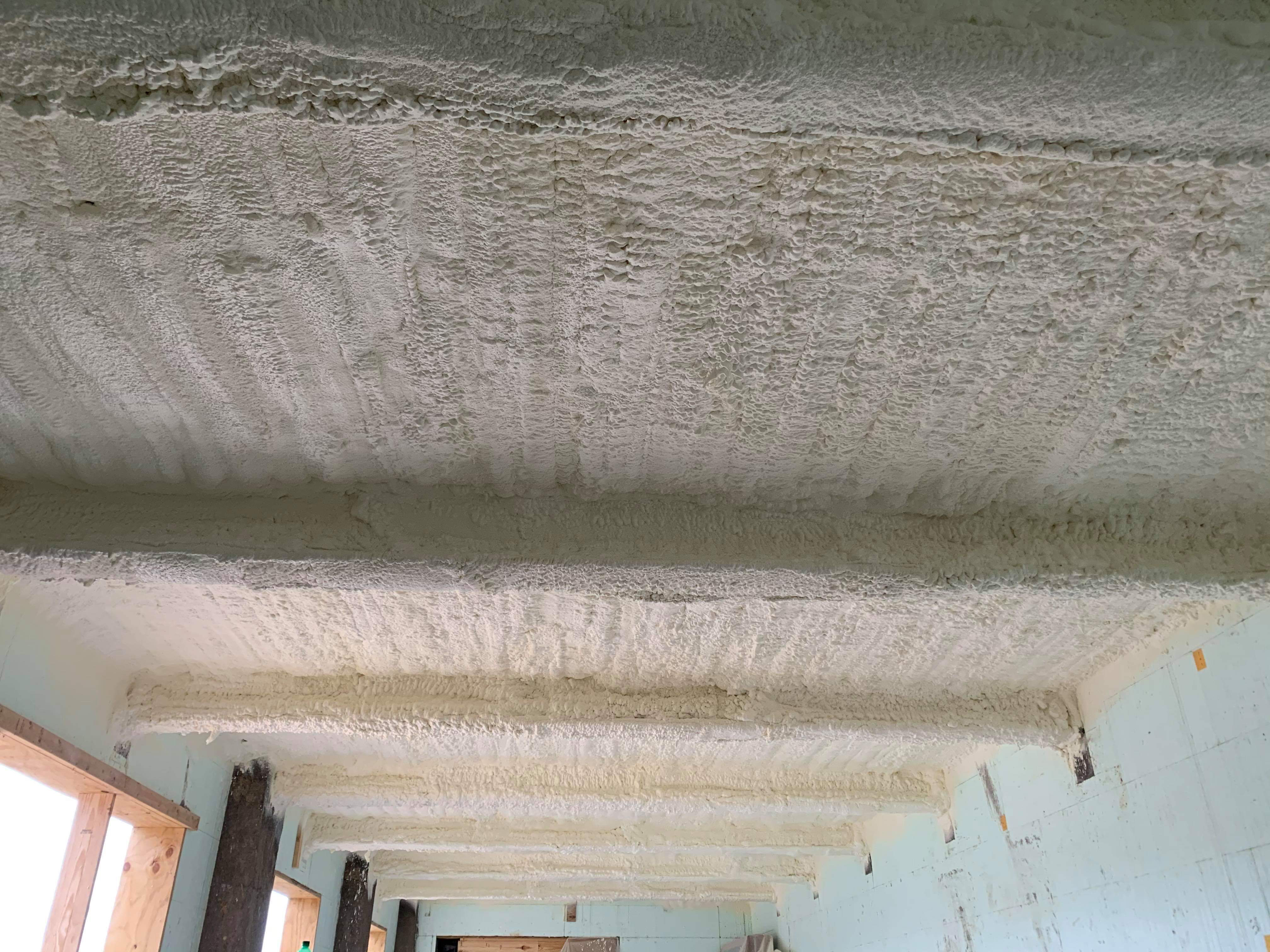 Span of ceiling after insulation