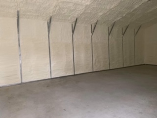 Insulated wall of metal garage