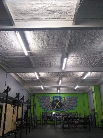 Metal Gym Project-after closed cell insulation is installed
